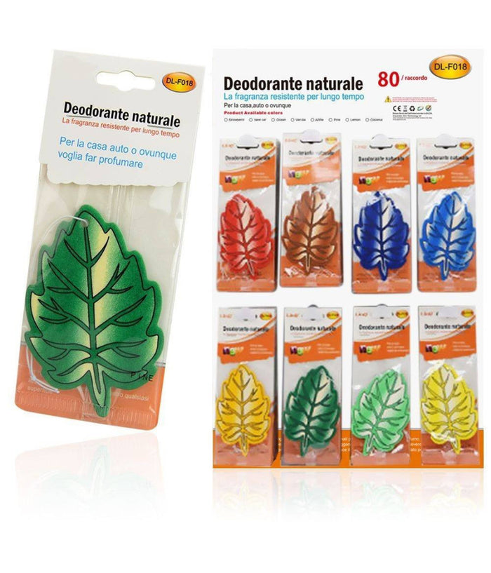 Set 3pz Deodorante Profumo Auto Casa Bagno Forma Foglia 2d Varie Fragranze Dl-f018         