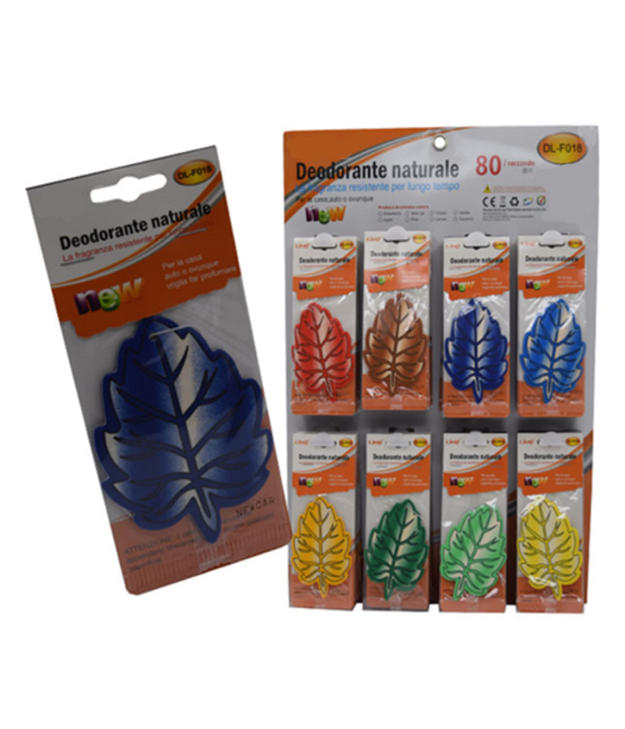 Set 3pz Deodorante Profumo Auto Casa Bagno Forma Foglia 2d Varie Fragranze Dl-f018         