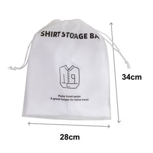 Trade Shop - Set 3pz Organizer Viaggio Casa Sacco Borsa Camicie Maglie 28x34cm Con Coulisse 87705         