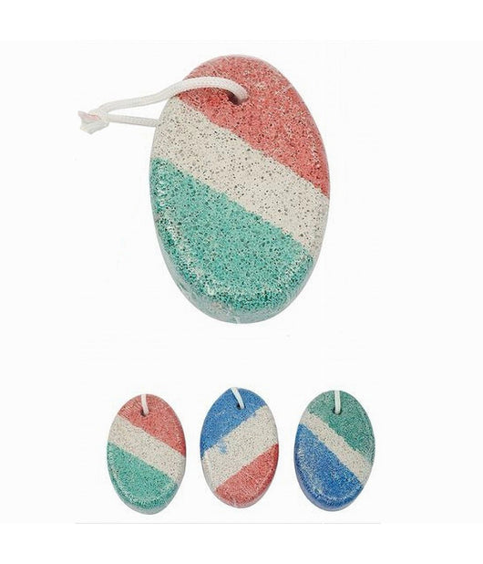 Set 3pz Pietra Pomice Ovale Tricolore Naturale Cura Piedi Calli Chiropodia 79289         