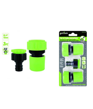 Set 3pz Raccordo Giunzione Connettore Rapido Adattatore 3/4" Tubo Giardino 97768         