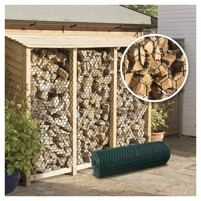 Trade Shop - Set 3pz Rete Metallica Plastificata 1.5x3mt Maglia Esagonale 19mm Recinzione 020247 -        