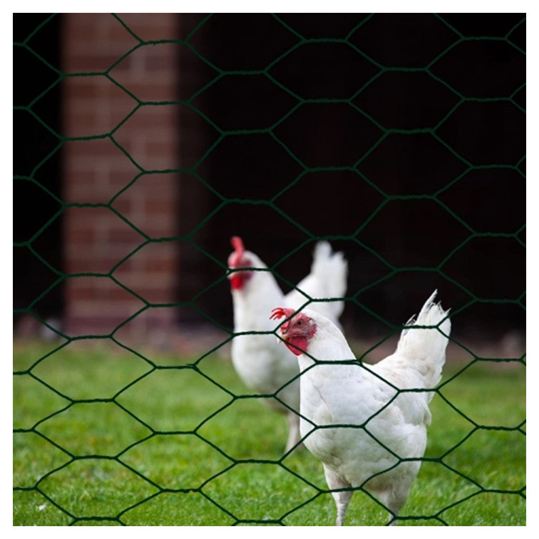 Trade Shop - Set 3pz Rete Metallica Plastificata 1.5x3mt Maglia Esagonale 19mm Recinzione 020247 -        