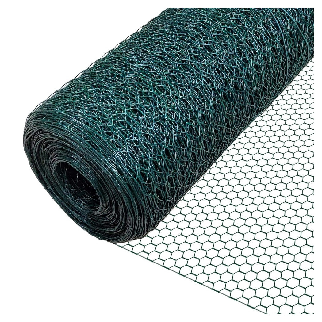 Trade Shop - Set 3pz Rete Metallica Plastificata 1.5x3mt Maglia Esagonale 19mm Recinzione 020247 -        