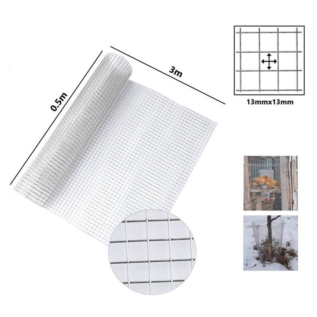 Trade Shop - Set 3pz Rete Metallica Zincata 0.5x3mt Recinzione Protezione Alberi Giardino Animali 020248 -