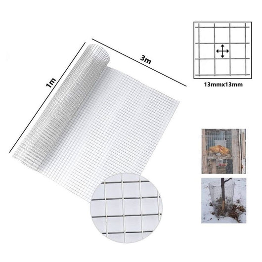 Trade Shop - Set 3pz Rete Metallica Zincata 1x3mt Recinzione Protezione Alberi Giardino Animali 020249 -