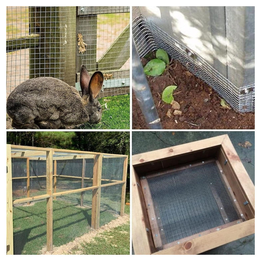 Trade Shop - Set 3pz Rete Metallica Zincata 1x3mt Recinzione Protezione Alberi Giardino Animali 020249 -