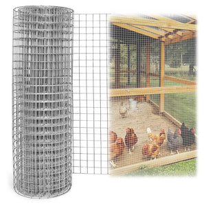 Trade Shop - Set 3pz Rete Metallica Zincata 1x3mt Recinzione Protezione Alberi Giardino Animali 020249 -