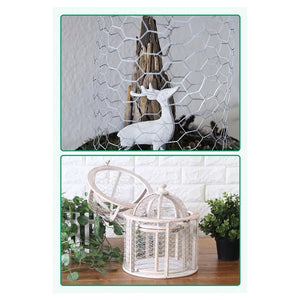 Trade Shop - Set 3pz Rete Metallica Zincata Maglia Esagonale 1x3mt Recinzione Protezione 223119 -