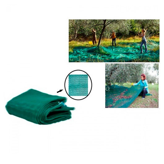 Trade Shop - Set 3pz Rete Per Raccolta Olive Frutta Piantagioni 4x8mt Resistente Durevole Verde 222273 -