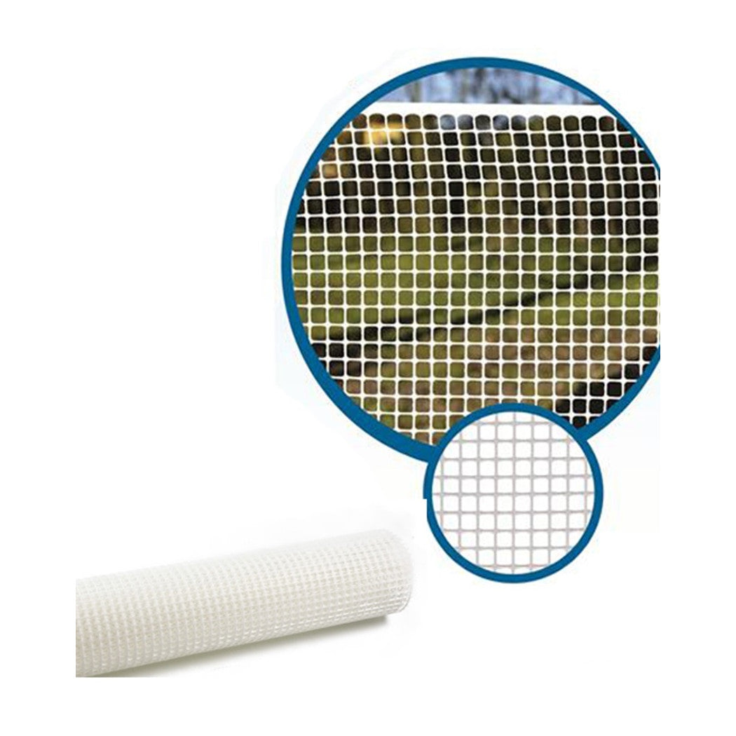 Trade Shop - Set 3pz Rete Protettiva In Plastica Per Aiuole Bianca 1x3mt A Maglia Quadra 5x5mm 76386 -        