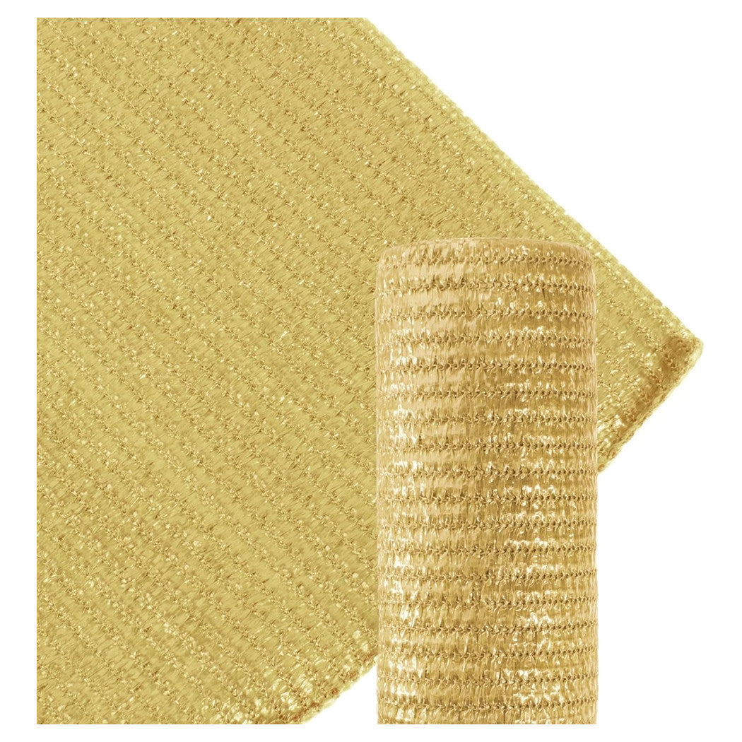 Trade Shop - Set 3pz Rotolo Rete Ombreggiante Beige Fitta 1.5x5mt Protezione Giardini Terrazze 017069 -        