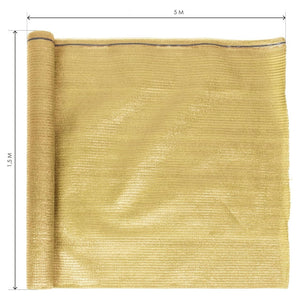 Trade Shop - Set 3pz Rotolo Rete Ombreggiante Beige Fitta 1.5x5mt Protezione Giardini Terrazze 017069 -        