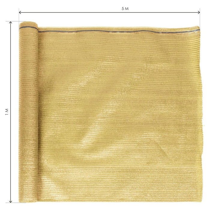 Trade Shop - Set 3pz Rotolo Rete Ombreggiante Beige Fitta 1x5mt Protezione Giardini Terrazze 017068 -        