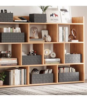 Set 3pz Scatola Porta Oggetti Tessuto Intrecciato Contenitori Grigio Scuro 79056         