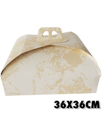 Set 3pz Scatola Porta Torta Cartone Dolce 36x36cm Carta Compleanni Festa Party         