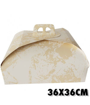 Set 3pz Scatola Porta Torta Cartone Dolce 36x36cm Carta Compleanni Festa Party         