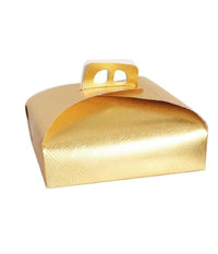 Set 3pz Scatola Porta Torta Oro 25x25 Cm Per Dolci Paste Pasticceria Festa 58006         