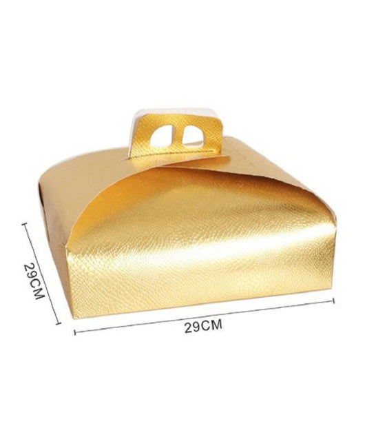 Set 3pz Scatola Porta Torta Oro 29x29cm Per Dolci Paste Pasticceria Festa 58007         