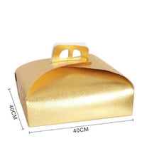 Set 3pz Scatola Porta Torta Oro 40x40 Cm Per Dolci Paste Pasticceria Festa 58010         