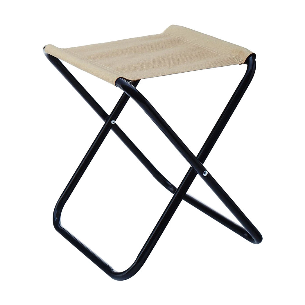 Trade Shop - Set 3pz Sgabello Pieghevole In Metallo Tessuto Per Campeggio Pesca Spiaggia Mare 020228 -        