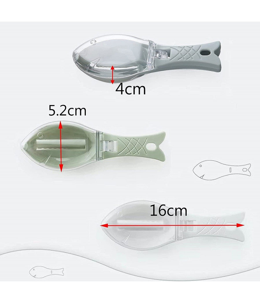 Set 3pz Squamatore Pesci Raschietto Plastica Squame Pesce Casa Cucina Ristorante         