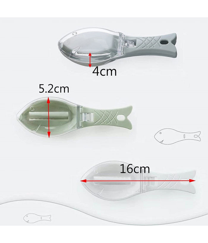 Set 3pz Squamatore Pesci Raschietto Plastica Squame Pesce Casa Cucina Ristorante         