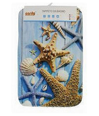 Set 3pz Tappeto Tappetini Tessuto Arredo Bagno Antiscivolo Fantasia Marina 79444         