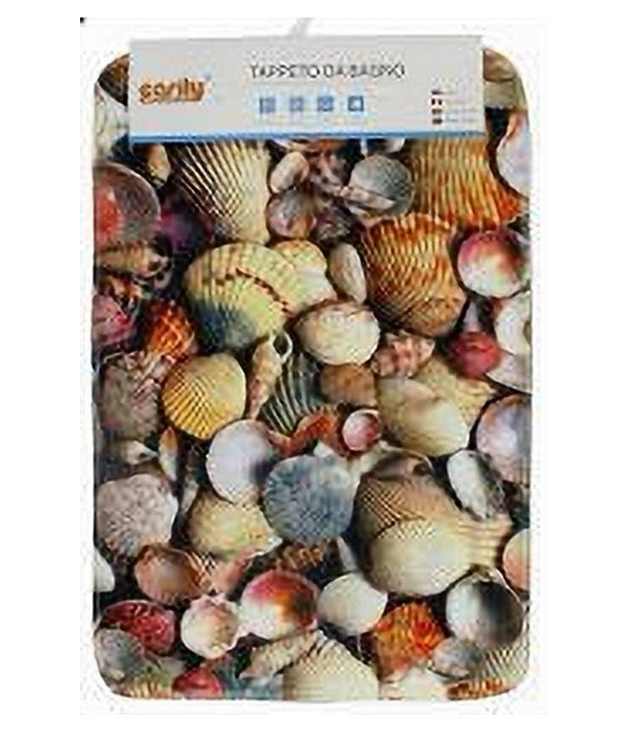 Set 3pz Tappeto Tappetini Tessuto Arredo Bagno Antiscivolo Fantasia Marina 79444         