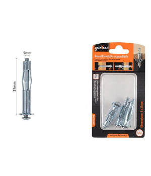 Set 3pz Tasselli Metallici Espandibili Viti A Espansione Stile I 5 X 37 Mm 92851         
