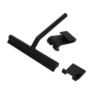 Trade Shop - Set 3pz Tergivetro Per Doccia Gancio Doppio Per Porta Box Appendino Adesivo Nero 87833         