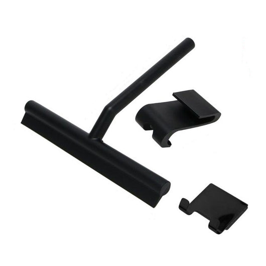 Trade Shop - Set 3pz Tergivetro Per Doccia Gancio Doppio Per Porta Box Appendino Adesivo Nero 87833         