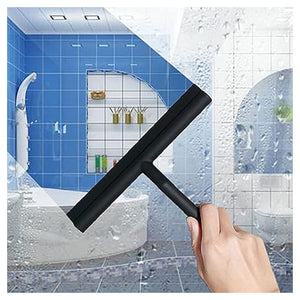 Trade Shop - Set 3pz Tergivetro Per Doccia Gancio Doppio Per Porta Box Appendino Adesivo Nero 87833         