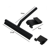 Trade Shop - Set 3pz Tergivetro Per Doccia Gancio Doppio Per Porta Box Appendino Adesivo Nero 87833         