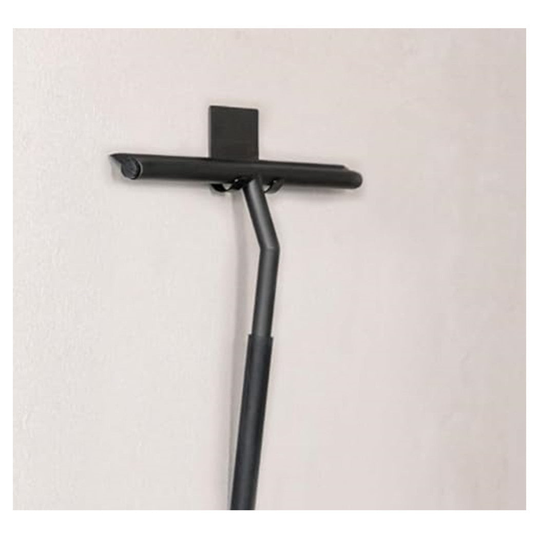 Trade Shop - Set 3pz Tergivetro Per Doccia Gancio Doppio Per Porta Box Appendino Adesivo Nero 87833         