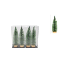 Set 4 Alberelli Innevati Mini Albero Natale 31cm Decorazioni Addobbi Natalizi         