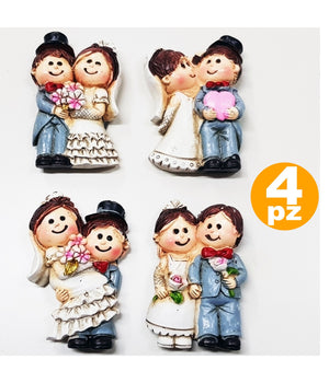 Set 4 Calamita Calamite Sposi Wedding Ceramica Bomboniera Matrimonio Segnaposto         