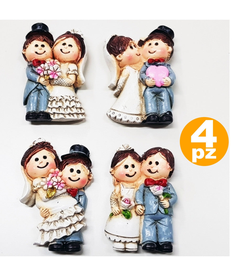 Set 4 Calamita Calamite Sposi Wedding Ceramica Bomboniera Matrimonio Segnaposto         