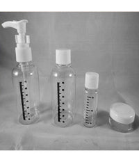 Set 4 Contenitori Con Sacchetto Check In Aereo Viaggio Creme Liquidi Travel         