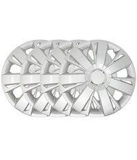 Set 4 Copricerchi Copriruota Coppa Ruota Borchie Auto Universale 16" Silver         