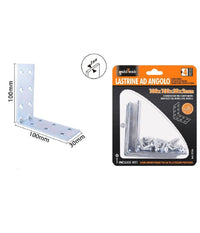 Set 4 Lastrine Lastrina Ad Angolo Angolare 100x100x30x2mm Con Viti Mobili 57126         