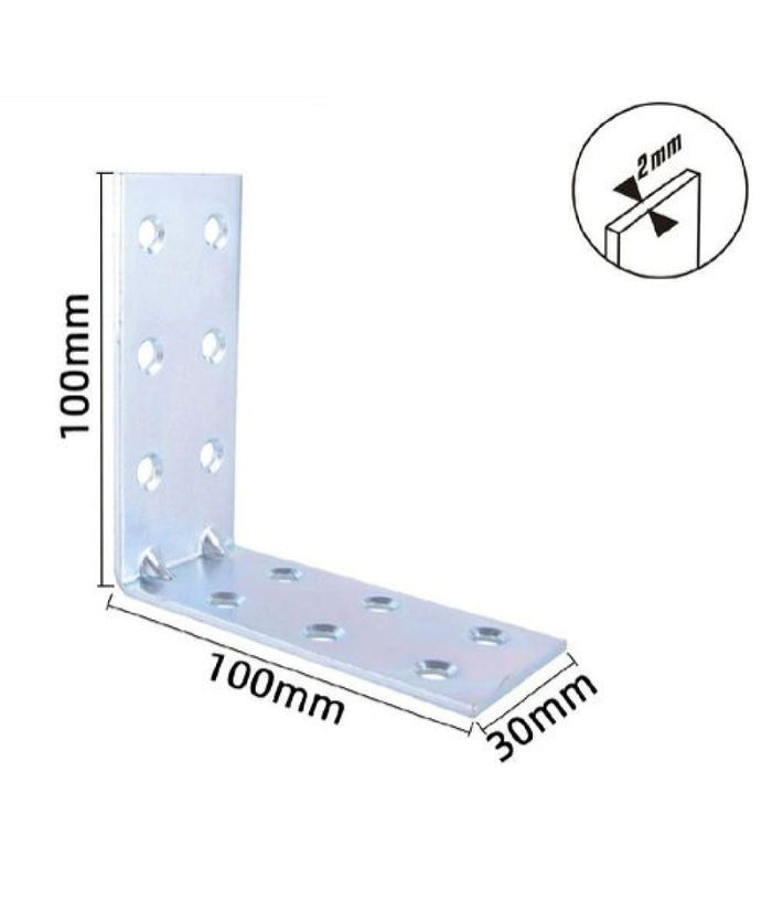Set 4 Lastrine Lastrina Ad Angolo Angolare 100x100x30x2mm Con Viti Mobili 57126         