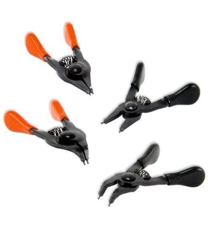 Set 4 Mini Pinze Pinza Per Anelli Elastici Oring Punta Curva Dritta Ring         