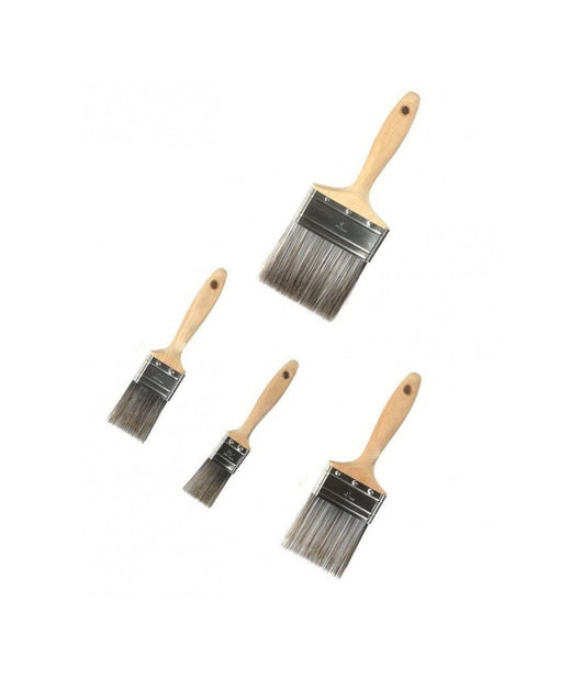 Set 4 Pennelli Pennellesse Misure 1"/ 1,5"/ 2"/ 2,5" Per Vernici Ad Acqua E Idropitture Solventi         