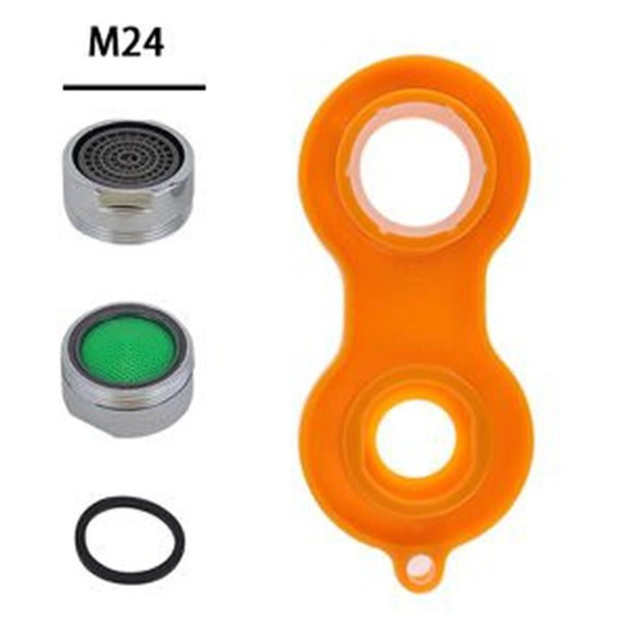 Trade Shop - Set 4 Pezzi Aeratore Per Rubinetto M24 In Abs Filtro Rompigetto Con Chiave 59033 -
