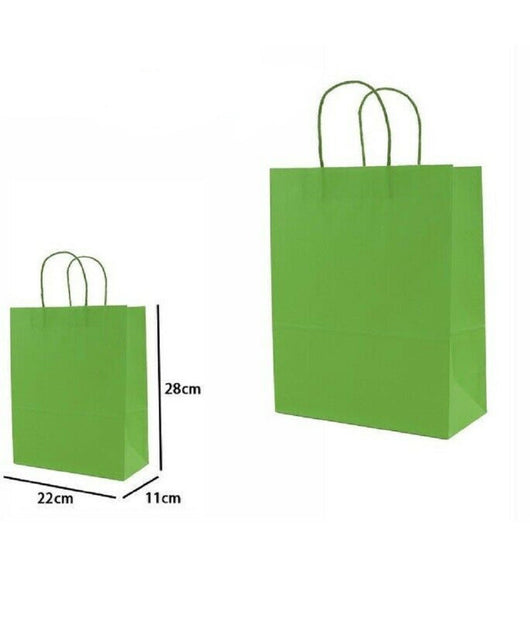 Set 4 Pezzi Buste Borsa Da Regalo Sacchetti Carta Colore Verde 28x22x11cm 68454         