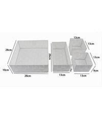 Set 4 Pezzi Contenitori Bianco Scatola In Tessuto Organizer Porta Oggetti 79061         