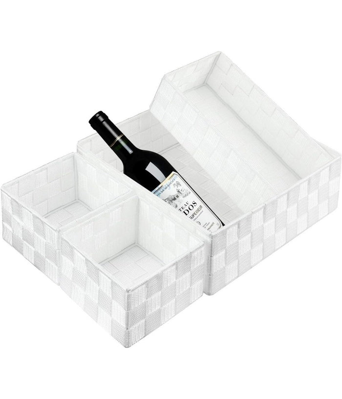 Set 4 Pezzi Contenitori Bianco Scatola In Tessuto Organizer Porta Oggetti 79061         