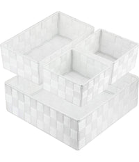 Set 4 Pezzi Contenitori Bianco Scatola In Tessuto Organizer Porta Oggetti 79061         