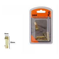 Trade Shop - Set 4 Pezzi Ganci Dorati Per Quadri Quadro Cornici Appendere Parete 8x30mm 07527 -